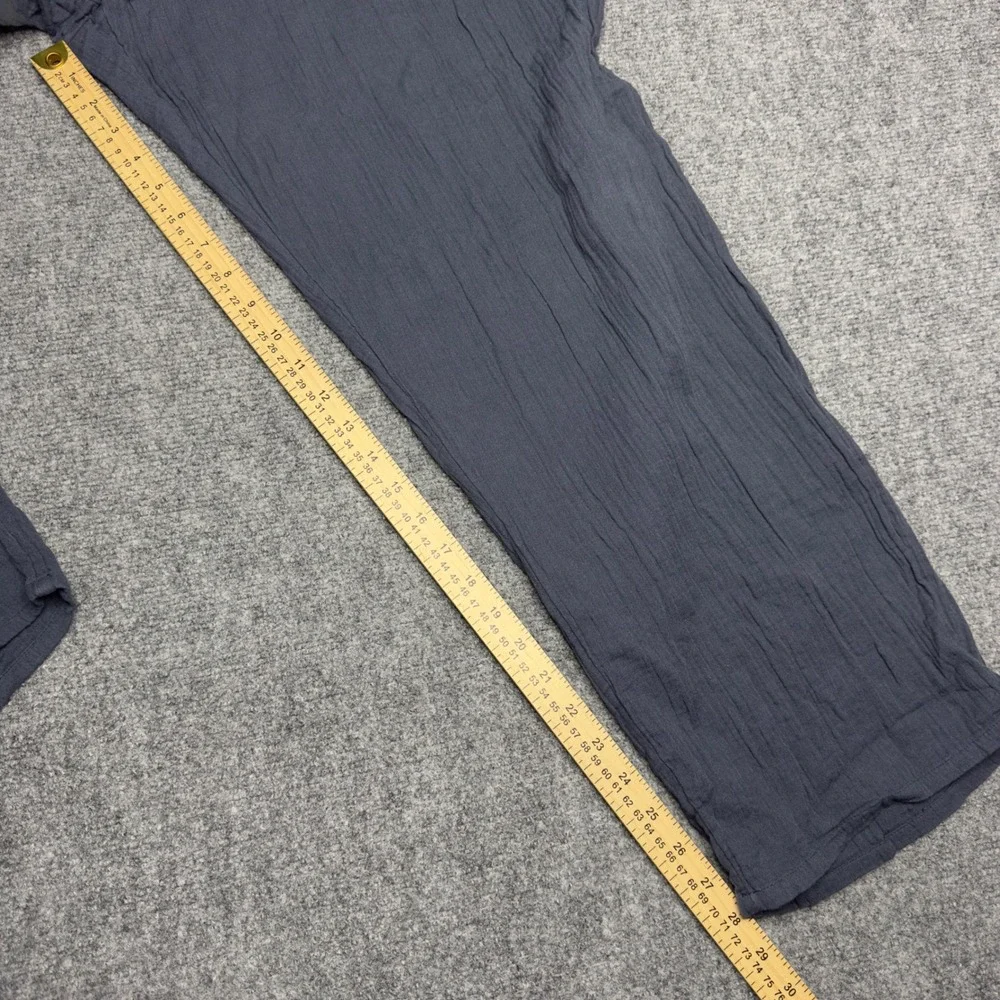 Quince Pants Womens XL Blue Indigo Organic Gauze Straight Leg Minimalist Coastal